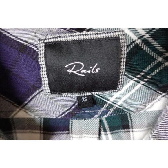 Rails Hunters Plaid Button Down Midnight & Forest Top - Picture 4 of 9